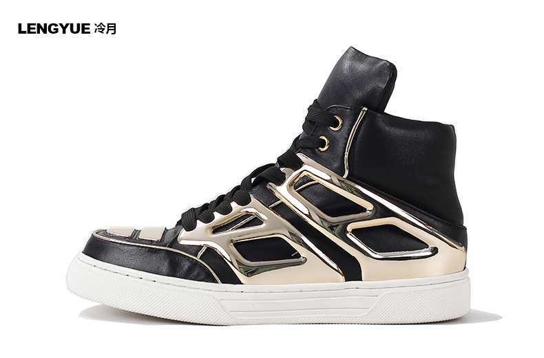 冷月2015春季新款韩版潮流真皮休闲高帮鞋系带平底百搭女时尚单鞋