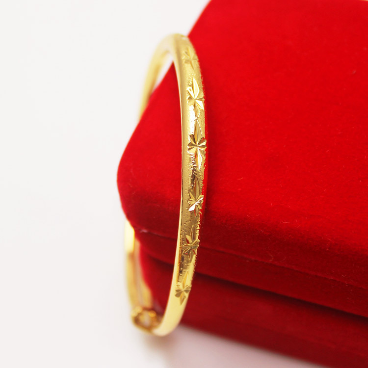 批发金箔手镯 欧币饰品中号雕花满天星黄金24k创意礼品 节日礼物
