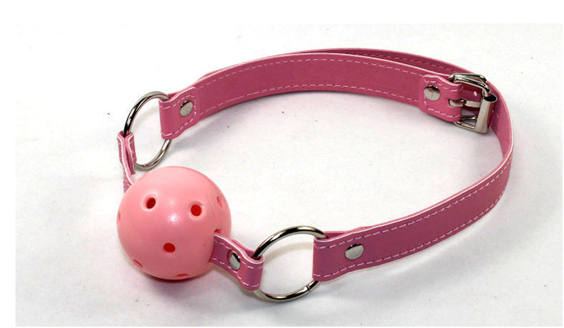 sm情趣玩具皮革口塞圆形带孔口球夫妻性爱调教玩具男女束缚口塞