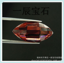 梧州电镀彩色人造K9水晶玻璃平底马眼宝石立方氧化锆