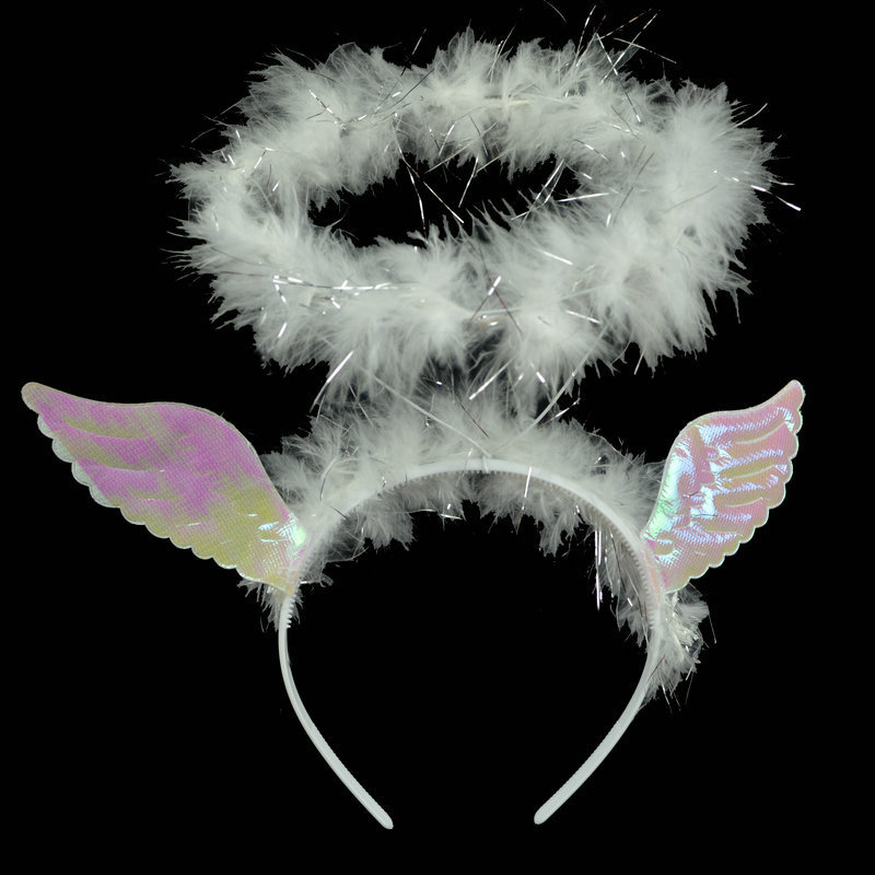 圣诞节儿童表演演出道具天使装扮天使头箍发箍发卡翅膀天使头环