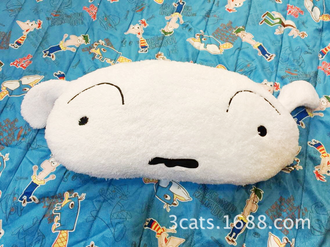 日本 蜡笔小新 野原新之助 小白棉花糖卡通毛绒抱枕靠垫午睡枕