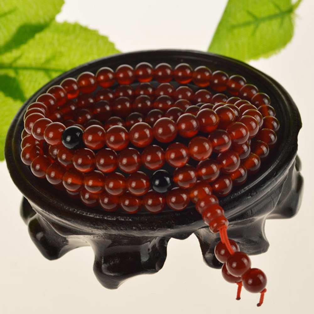 厂家直销天然红玛瑙塔链批发 高档时尚女款红色圆珠玛瑙项链玉饰