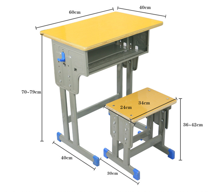 厂家直供单人双人加厚加固儿童学习桌可升降课桌椅幼儿园桌椅
