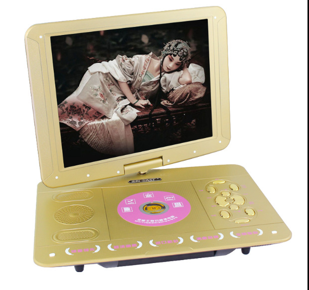 25寸先科移动dvd影碟机高清22带小电视23便携式evd翻盖21折叠便宜