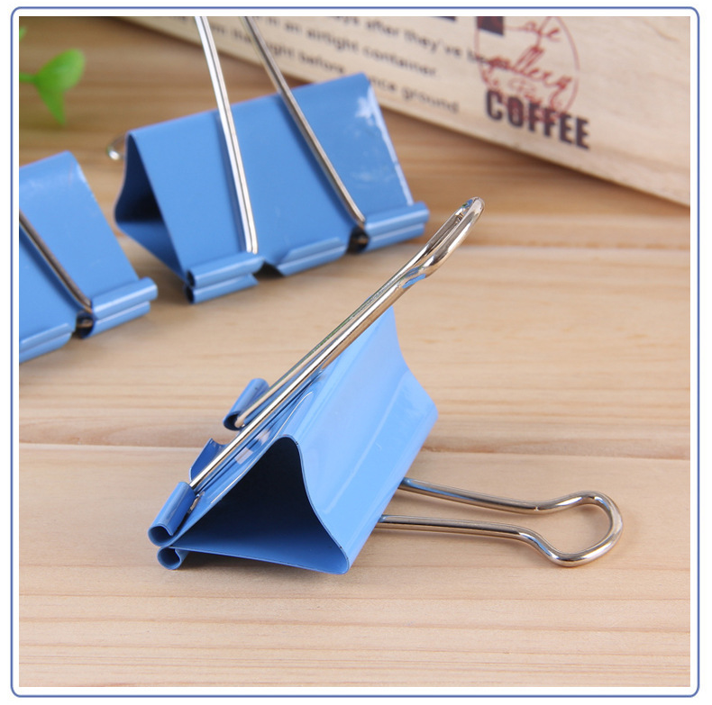 得力8551彩色长尾夹 票据夹 燕尾夹 铁夹子 快递夹 50mm票夹