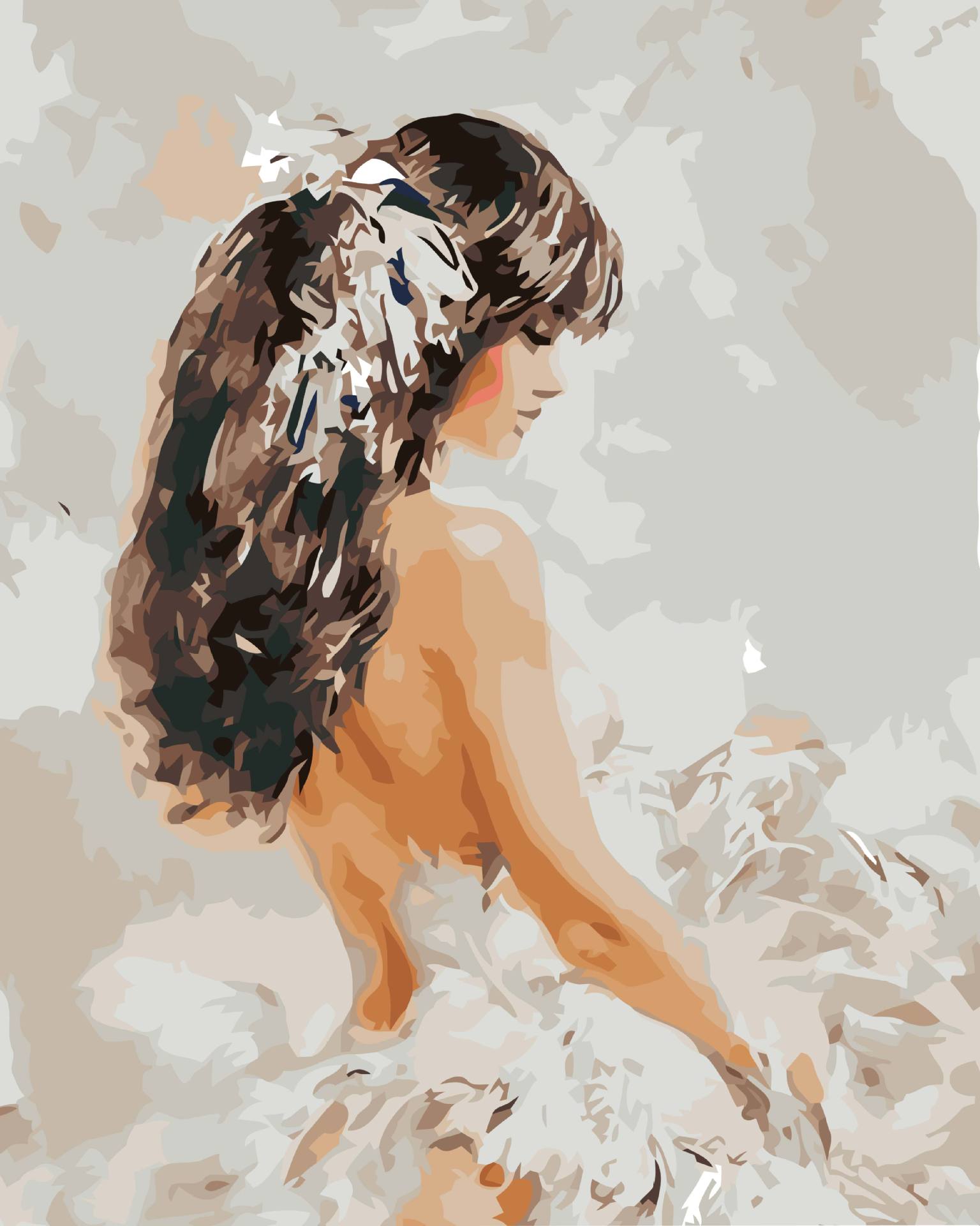 diy数字油画批发 手绘客厅人物风景装饰画 40*50 玉女派