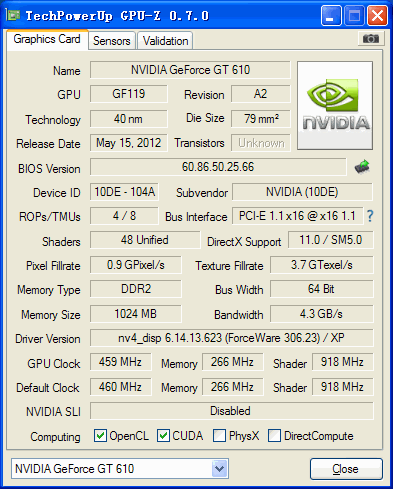 gt610半高显卡1g高清pcie刀卡适用戴尔联想服务器小机箱7cm一体机