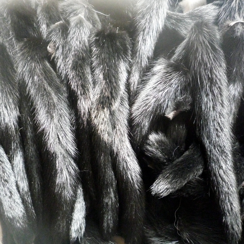 23厘米黑色水貂狐狸尾巴 手机服装鞋帽皮草挂件