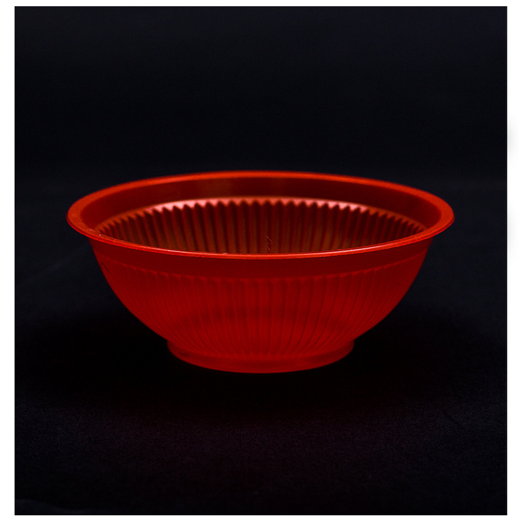 红色一次性塑料碗 喜宴餐具红彩碗260ml保鲜饭盒批发 一次性碗