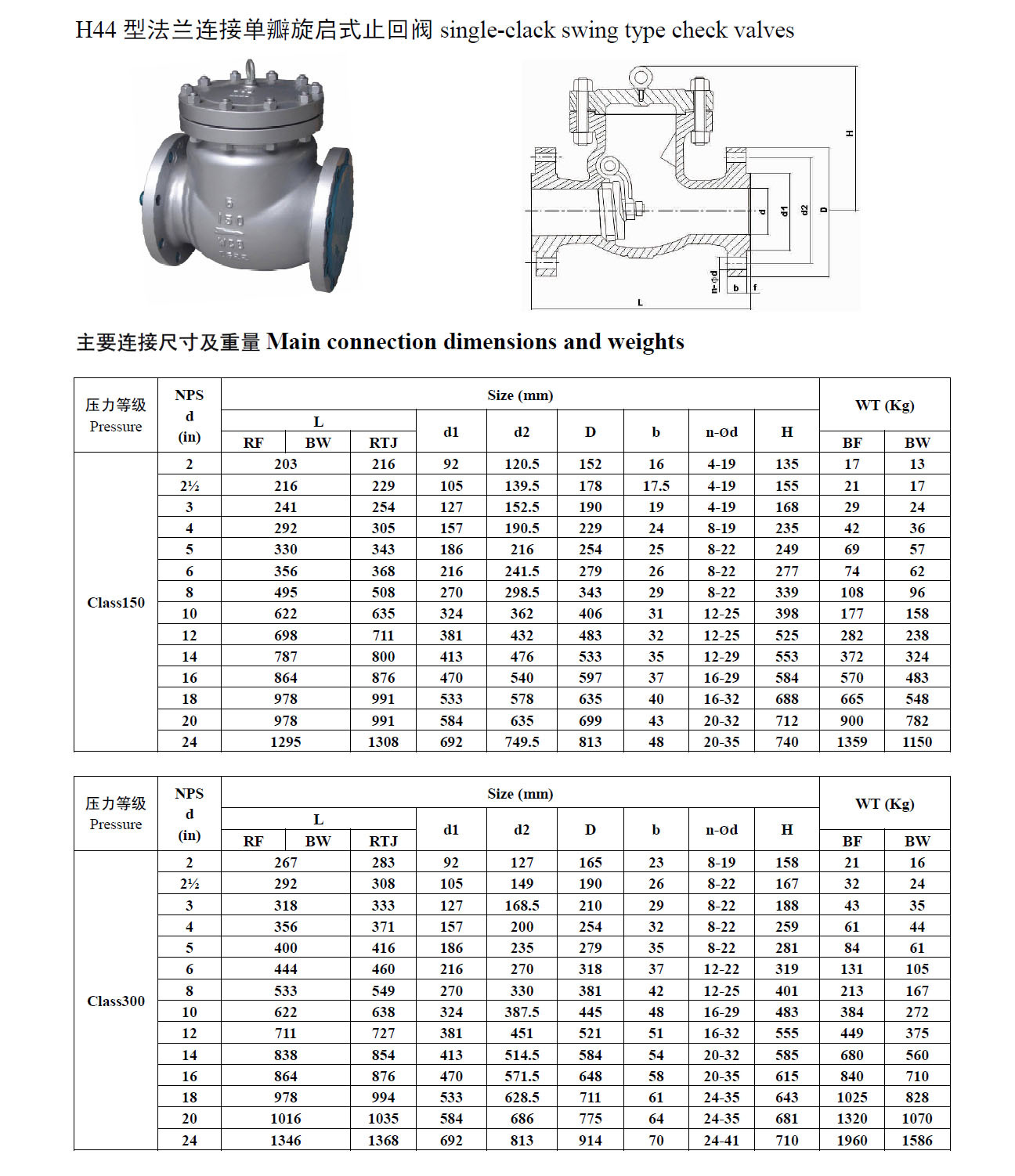 【厂家直销】h44w-16p 止回阀 304不锈钢止回阀 升降式止回阀