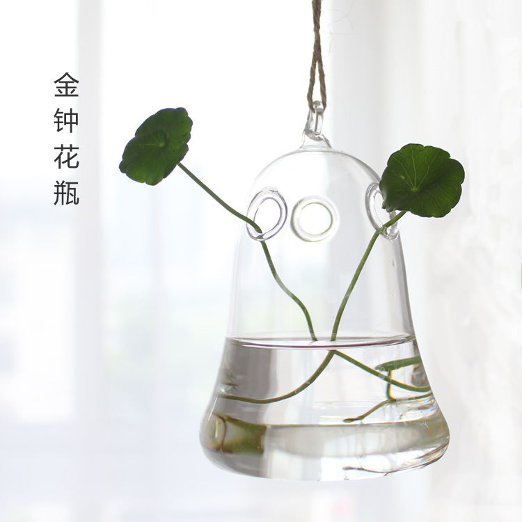 Creative Hanging Transparent Glass Vase Simple Hydroponic Small Infusion Bottle Indoor Gardening Home Decoration Bottle Plant Set