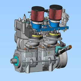 德国solo2625-02i (70hp)直列双缸水冷电喷直升机,滑翔机发动机