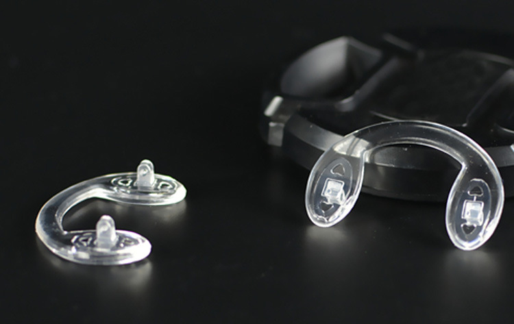 儿童硅胶u型鼻托 双孔螺丝式鼻托托叶批发 进口硅胶眼镜托叶