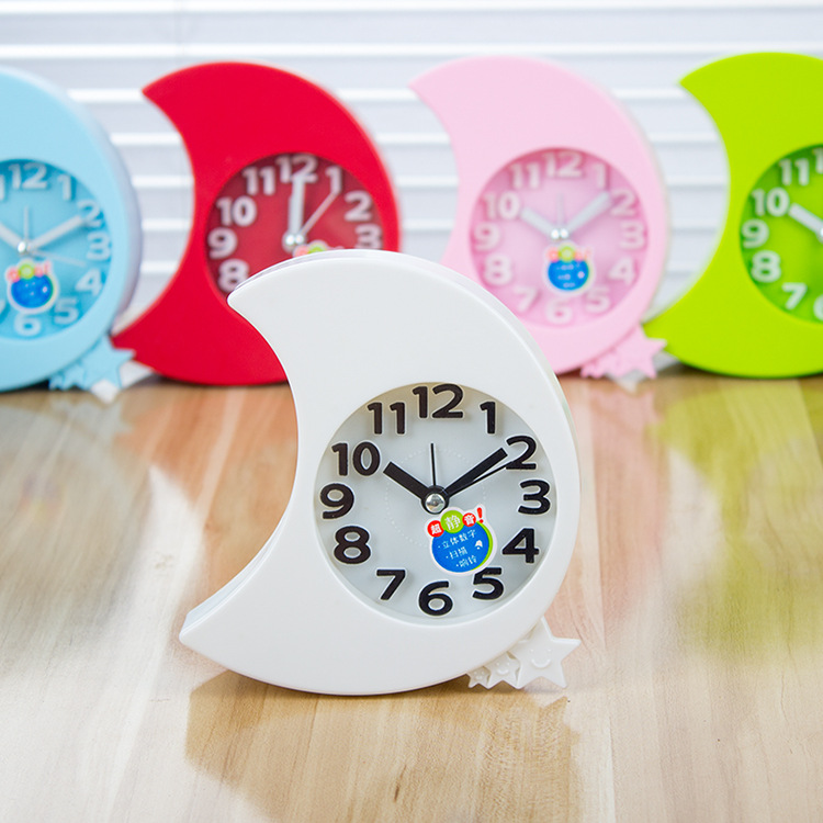 创意闹钟 月亮小闹钟 卡通静音闹钟