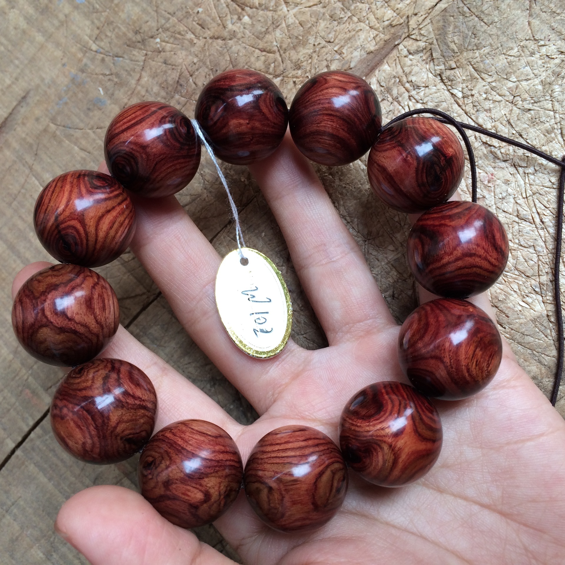 精品紫檀柳 鬼脸 对眼 取心 手串 手链