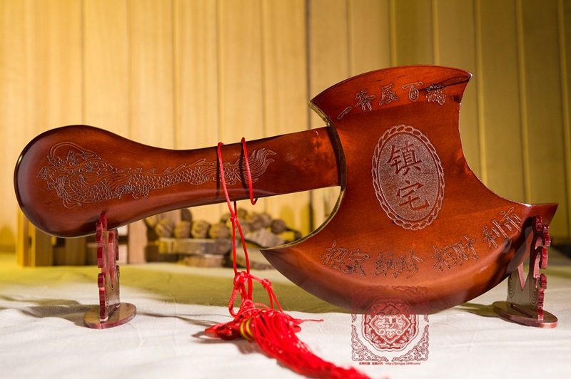 桃木轩2号镇宅辟邪保平安 乔迁婚庆用品搬家斧 中式摆饰工艺品