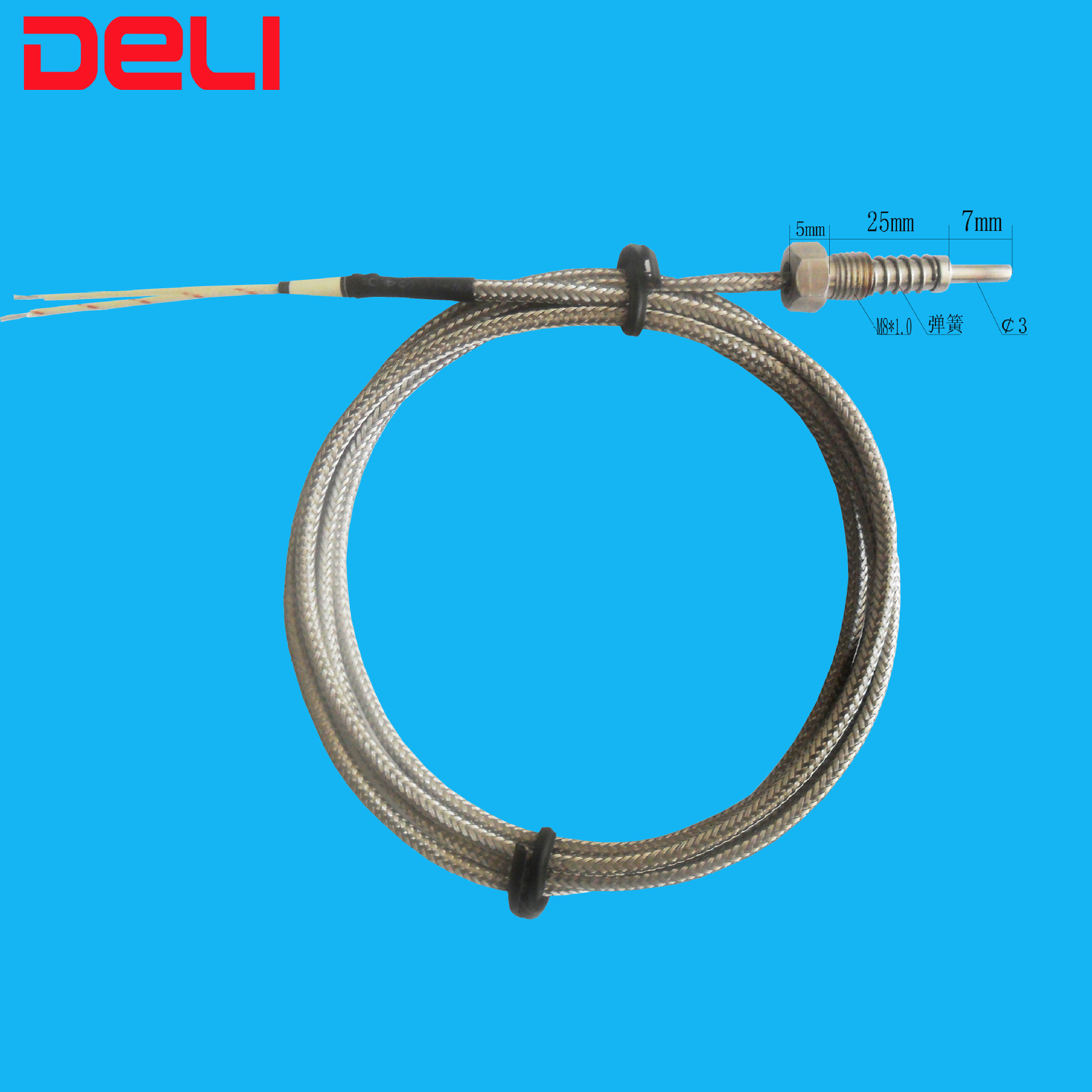 德国进口deli牌端面热电阻厂家批发m8螺钉式pt100