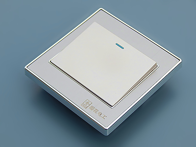 樱花国际电工ls不锈钢拉丝面板 一位单控86型墙壁酒店家装开关