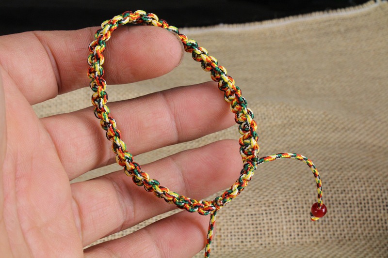 五色线编织手链 藏式金刚结手链 五色线平结手链端午节手链赠品