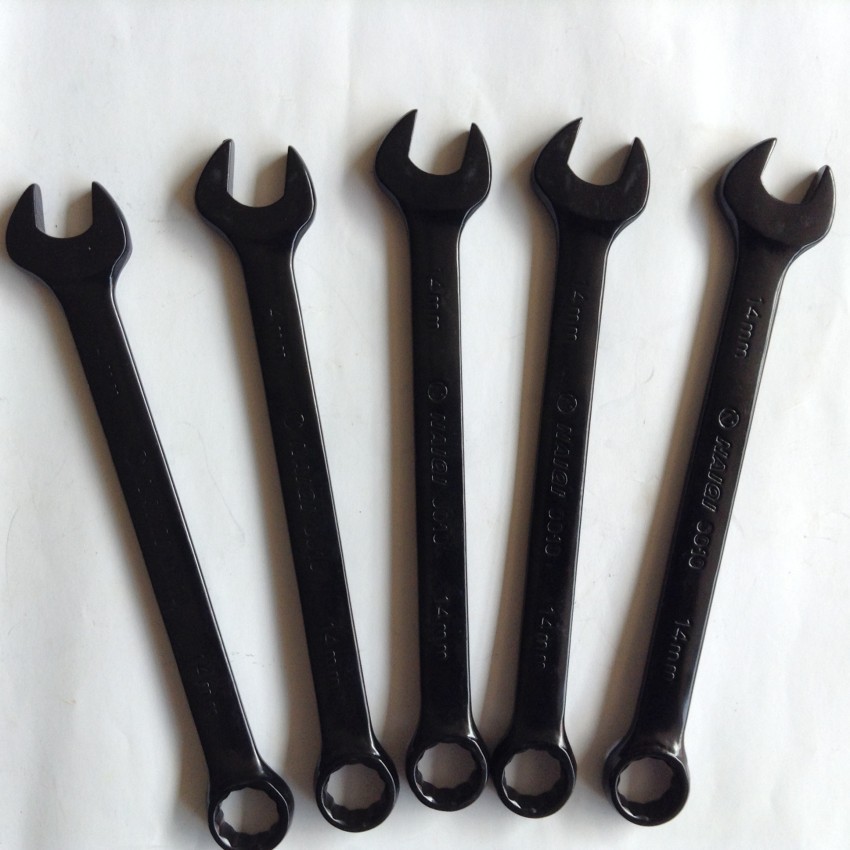 黑色镜面双头开口梅花两用扳手呆梅两用**板手维修五金工具批.