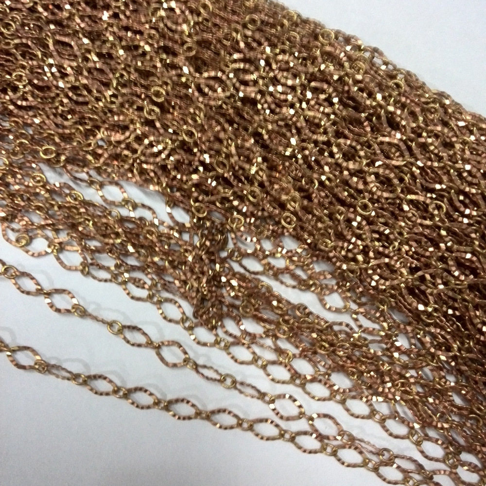 黄铜链条 点纹花纹链条网纹椭圆链条方格纹路链条韩国菱形链条