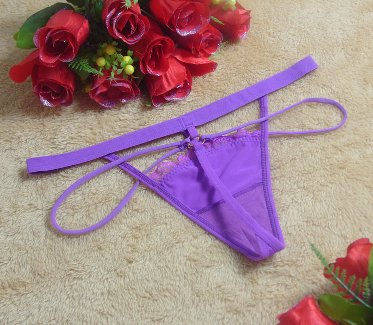 1件代发火辣诱惑性感女士内衣低腰冰丝透明镂空内裤丁字裤js8006
