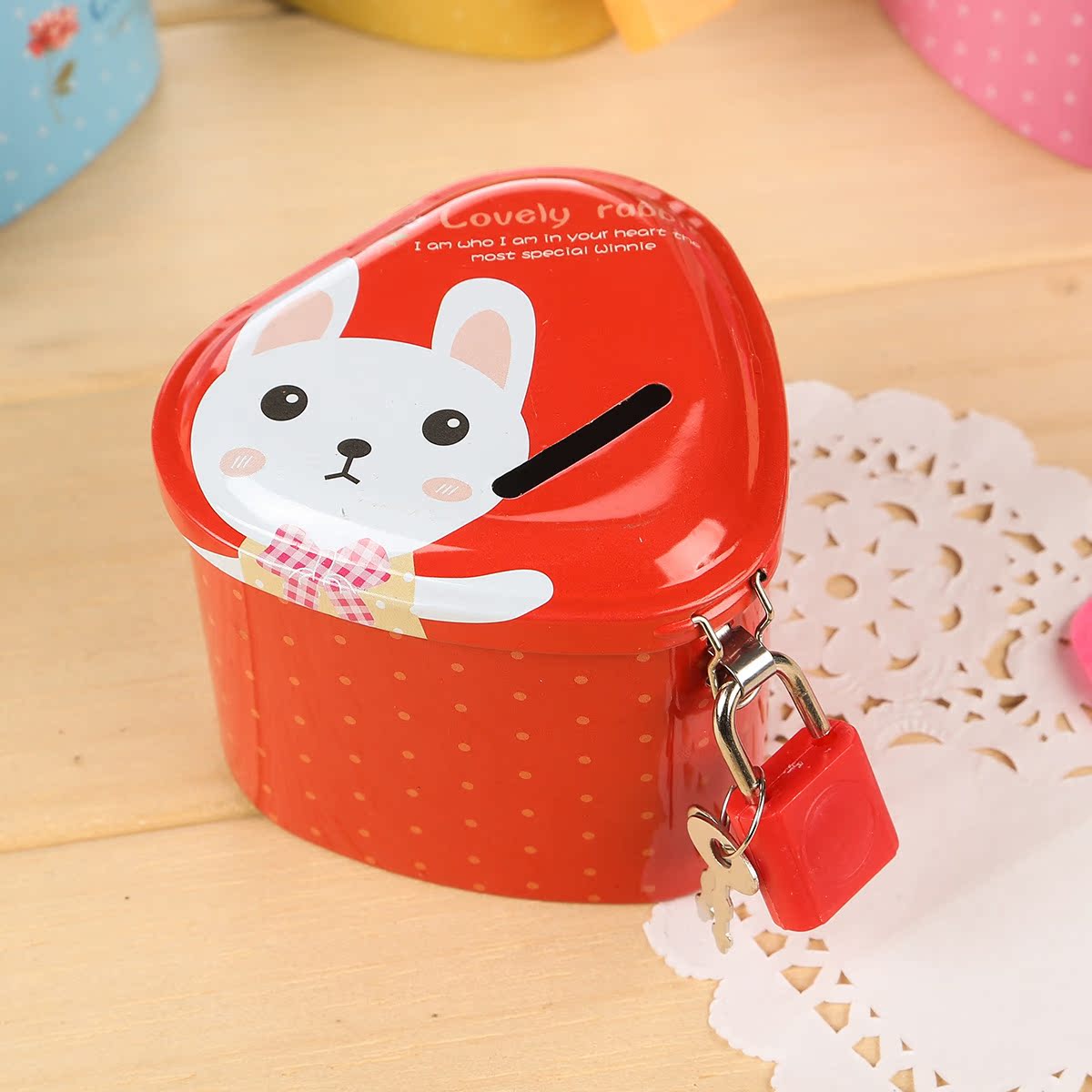 e023 迷你爱心 存钱罐 铁儿童创意卡通储钱罐批发 儿童礼物