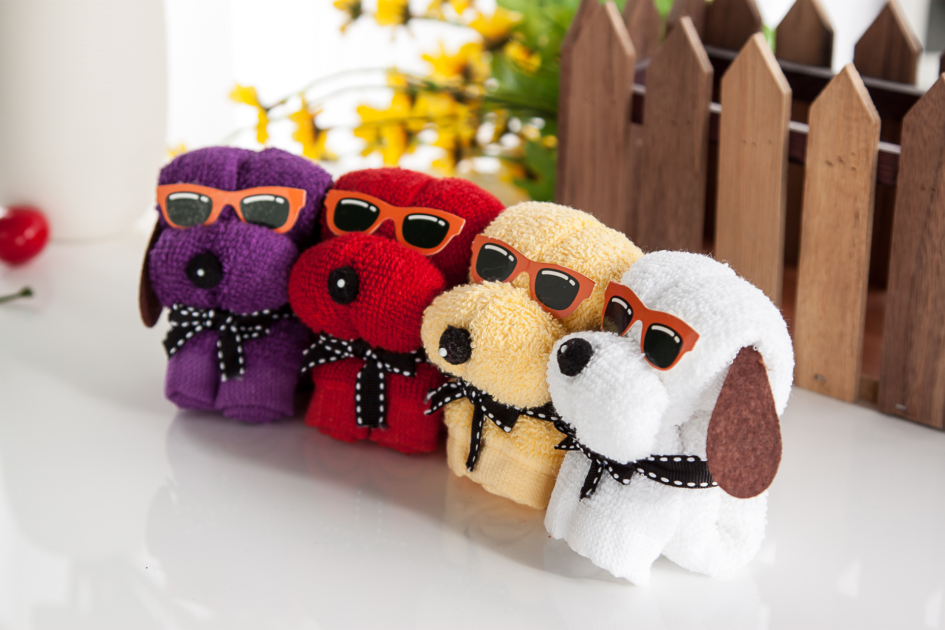 造型毛巾 创意小狗造型超细纤维毛巾 魔术浴巾素色 一元毛巾礼品