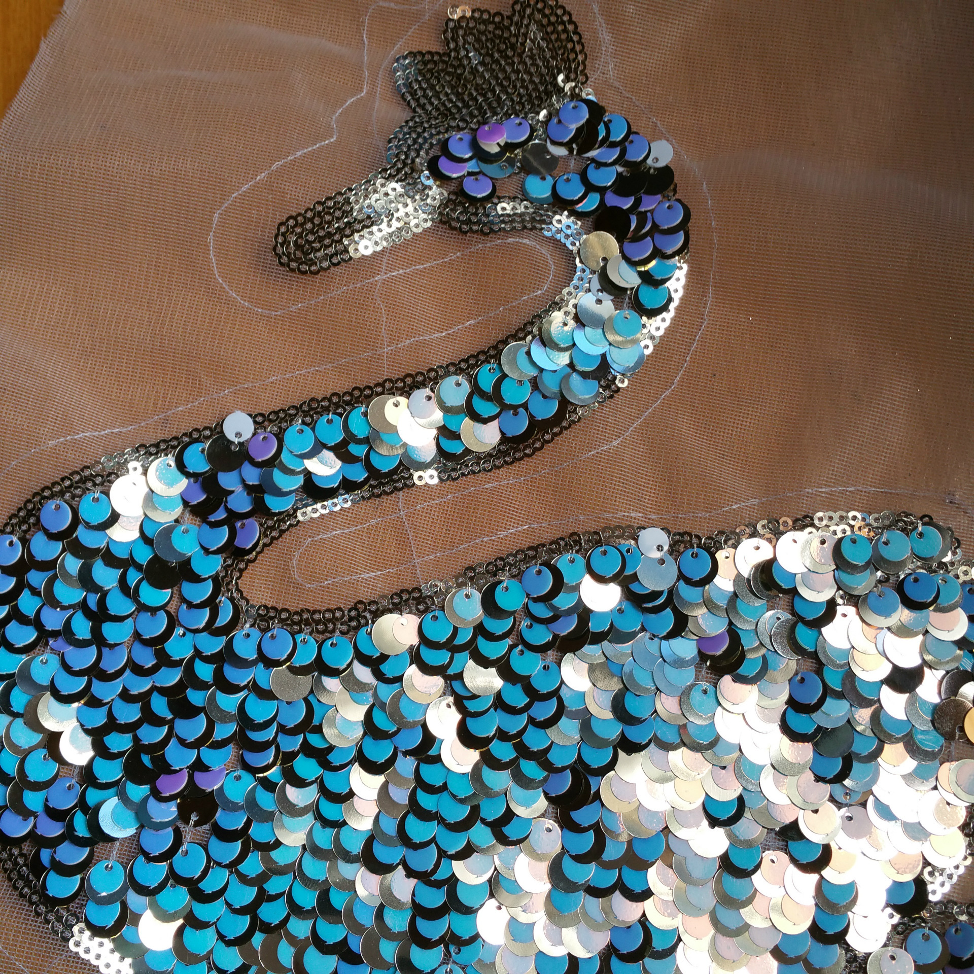 厂家生产定制 珠片绣 亮片绣 晶片绣 金-绣花布