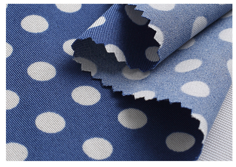 产地货源 单面圆点斜纹印花布 优质圆点印花涤纶连衣裙女装面料