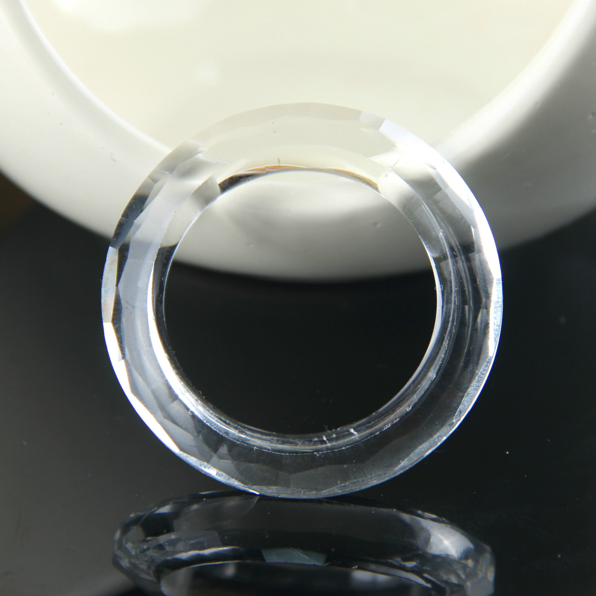 50mm水晶圈水晶灯吊坠 机磨挂件水晶灯玻璃配件 水晶珠帘.