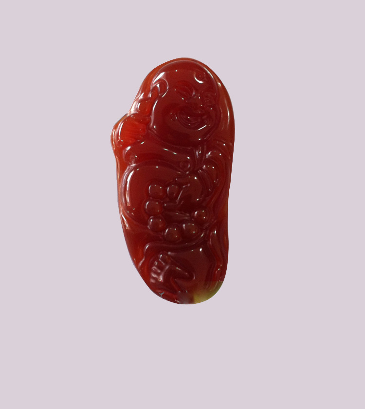 天然巴西红玛瑙玉佛吊坠 招财辟邪保平安弥勒佛玉髓吊坠批发