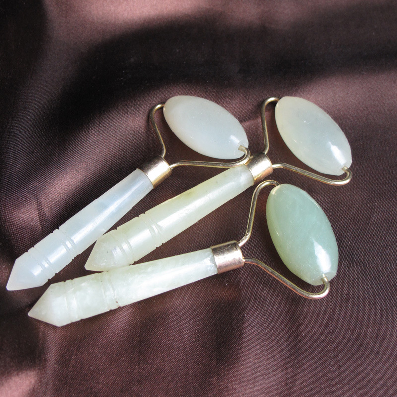 天然岫玉玉石滚轮 滚脸美容器 美容按摩仪器 面部眼部美容仪器