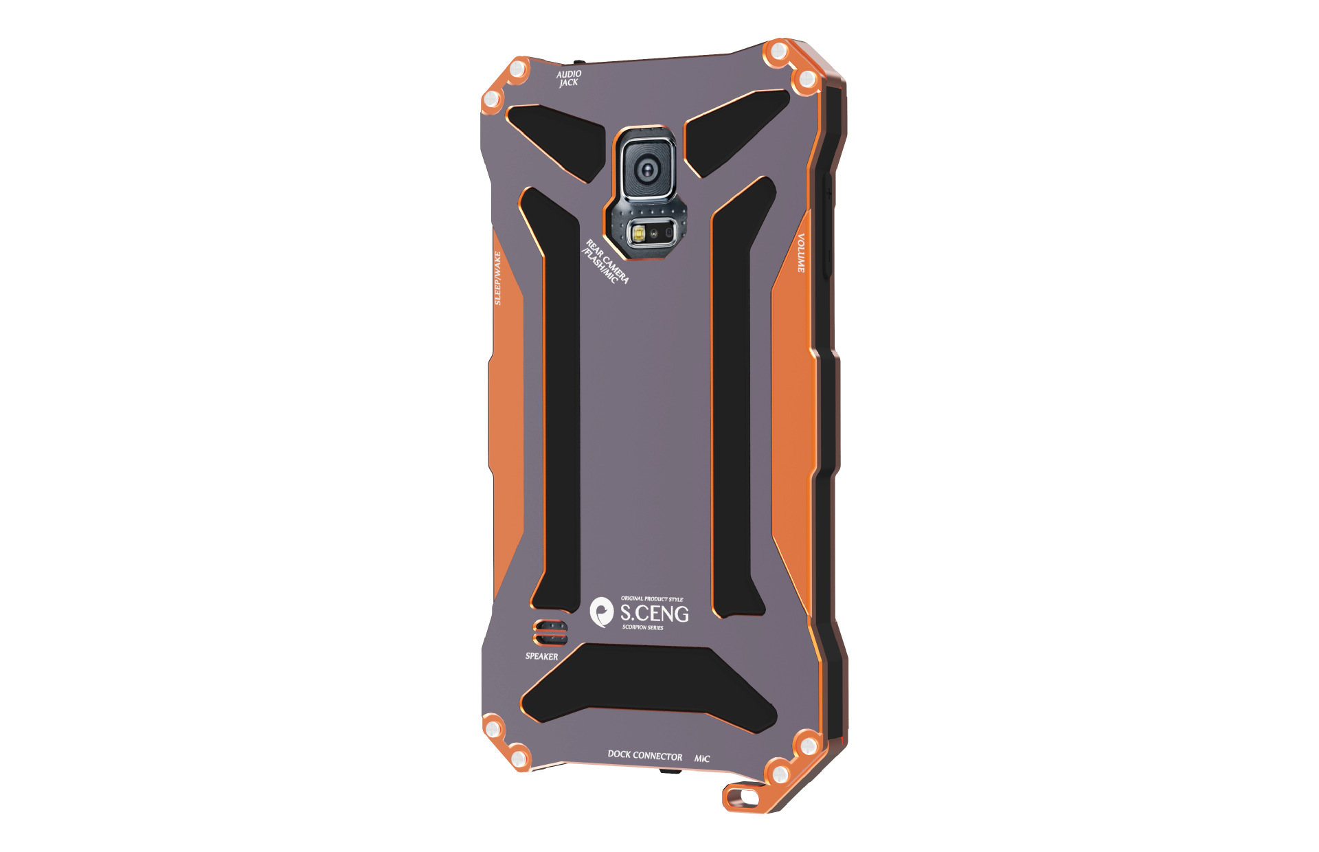 S.CENG Gundam Water Resistant Dustproof Shockproof Silicone Gorilla Glass Aluminum Alloy Metal Case Cover for Samsung Galaxy S5