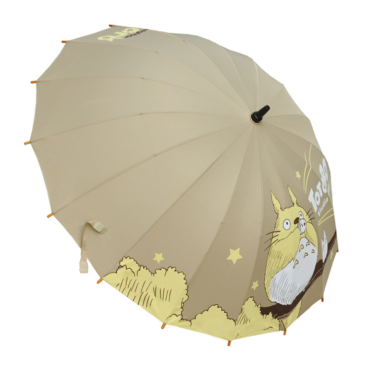 龙猫雨伞太阳伞 宫崎骏龙猫 防紫外线16骨长柄晴雨伞自动太阳伞