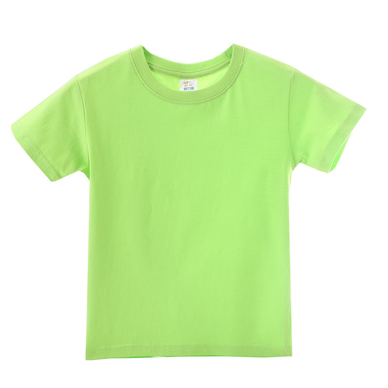 童t恤短袖夏装空白圆领纯色彩色文化衫