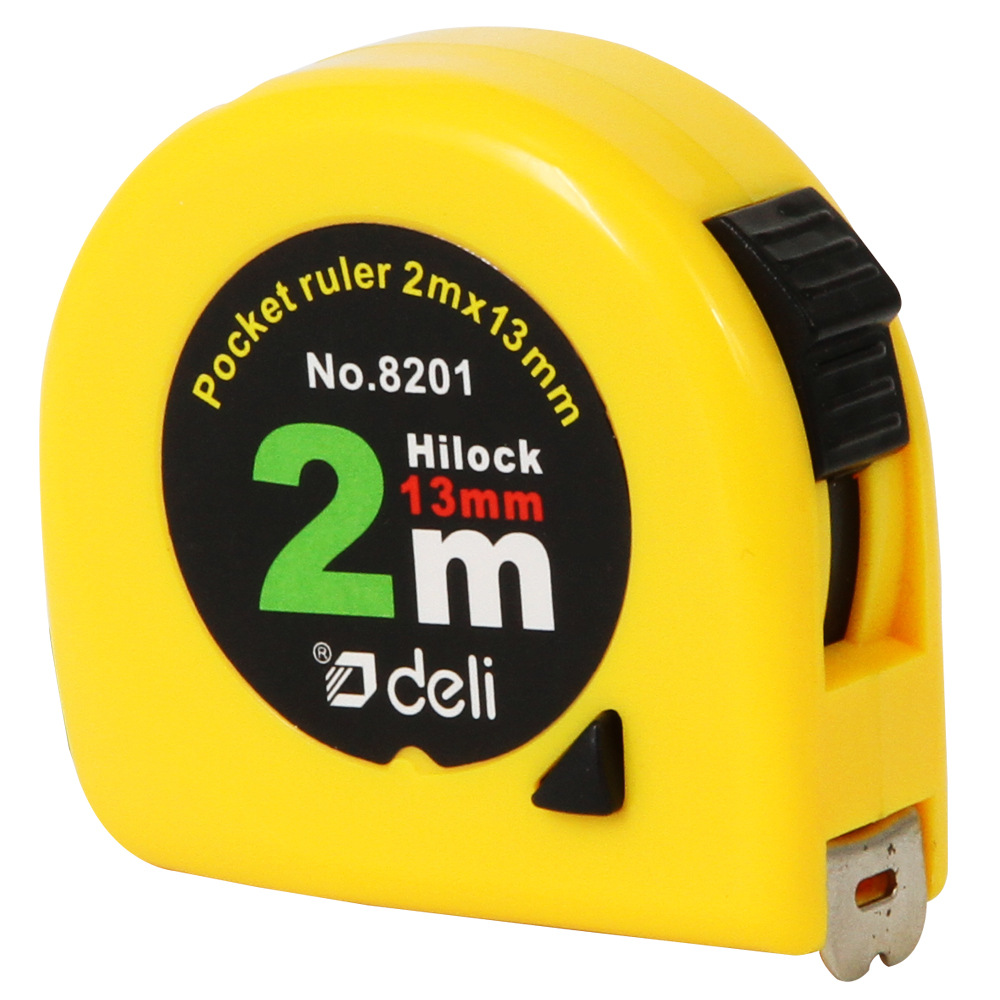 得力8201卷尺 钢制卷尺 2m钢卷尺 2米卷尺 测量通用