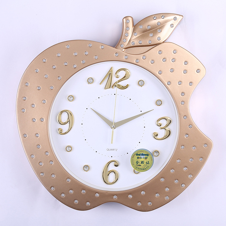 客厅挂钟 创意家居饰品 简约复古钟表 创意礼品 苹果个性装饰表