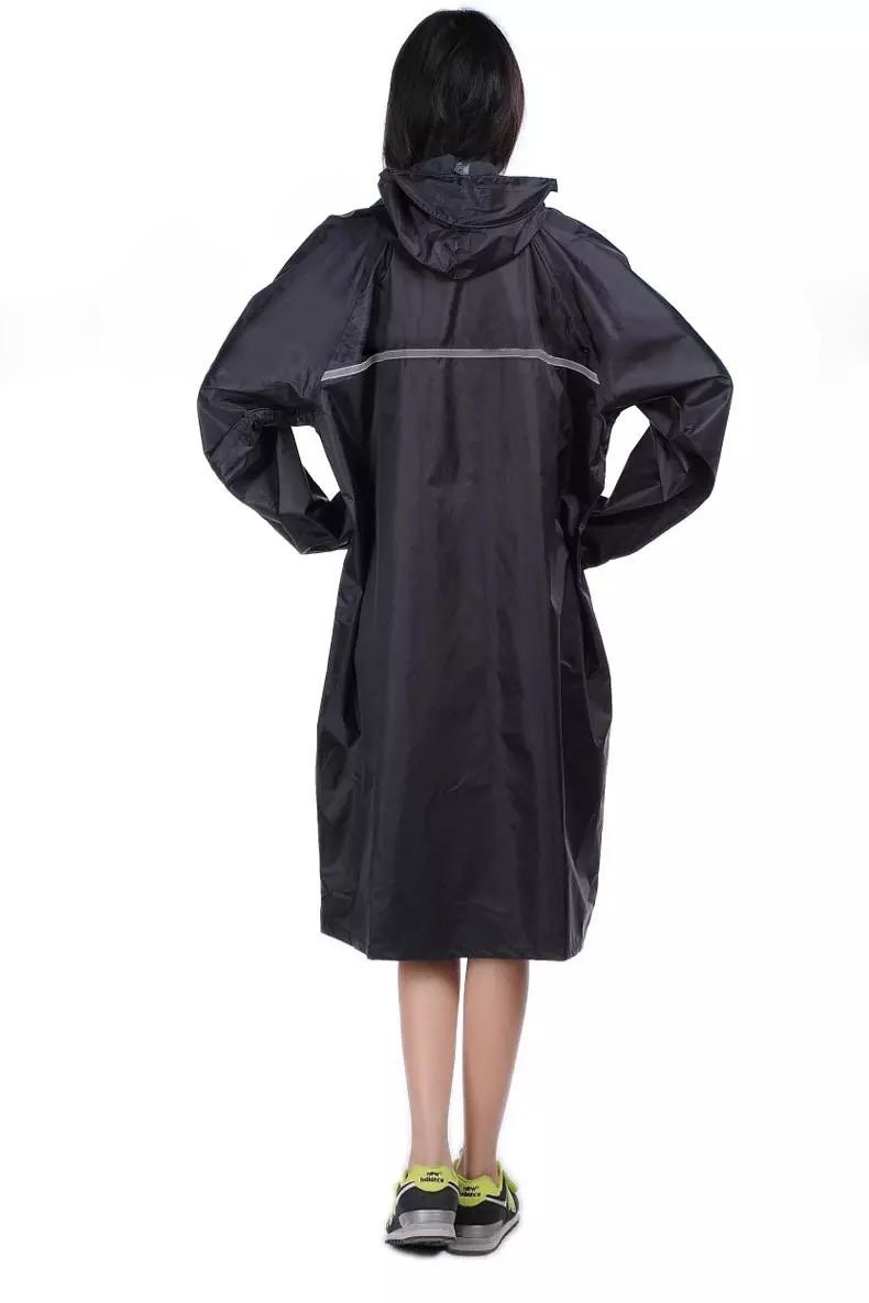 天堂雨衣尼龙绸风衣 男女成人连体长雨衣有袖雨披荧光条 礼品logo
