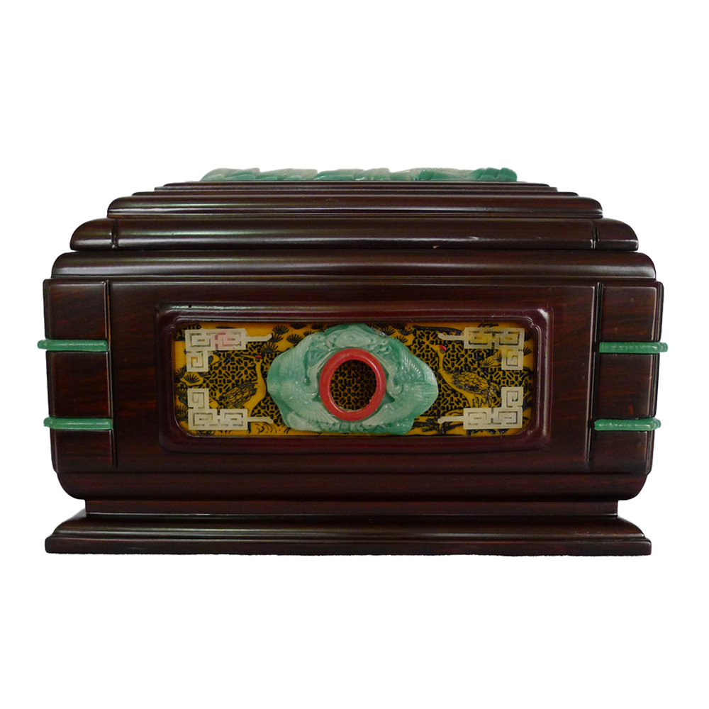 厂家直销殡葬用品大全精品木质骨灰盒 鹤归自然 寿盒纯实木棺材