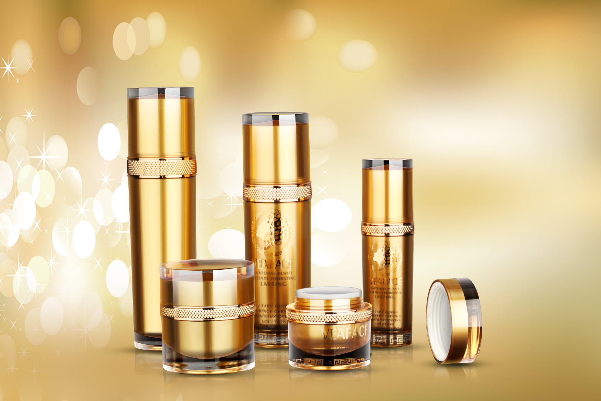 厂家供应化妆品瓶 高档亚克力护肤系列套装 可加工定制