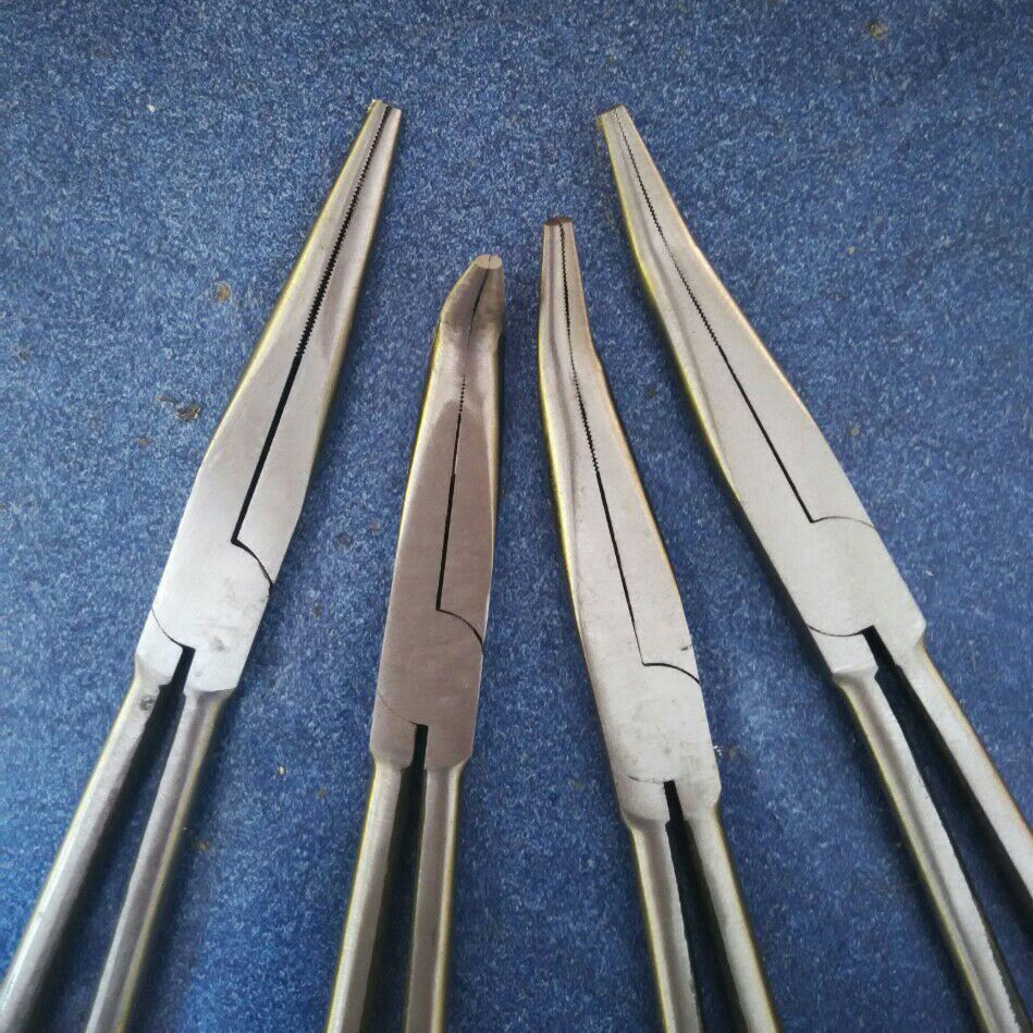 厂家供应o型夹持长柄尖嘴钳0度25°45度90度弯头11寸加长尖嘴钳子