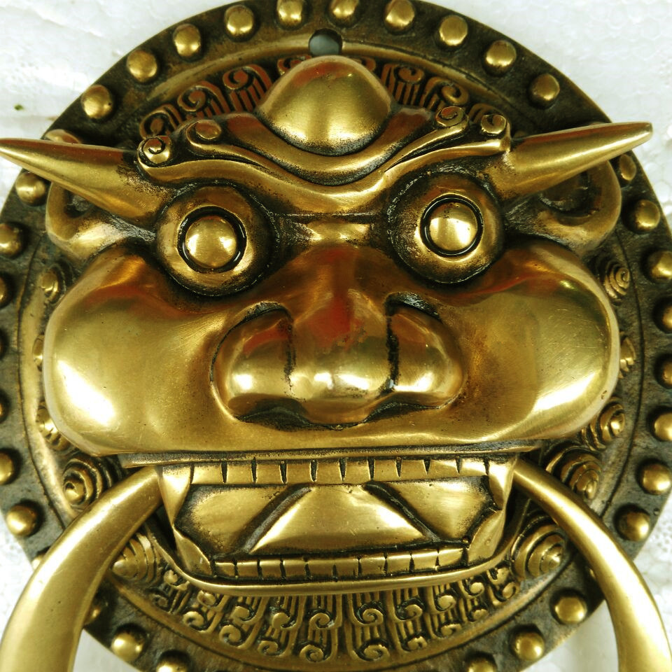 厂家直销纯铜兽头拉环.铜狮拉环/纯铜狮子拉手.大号狮子头门环