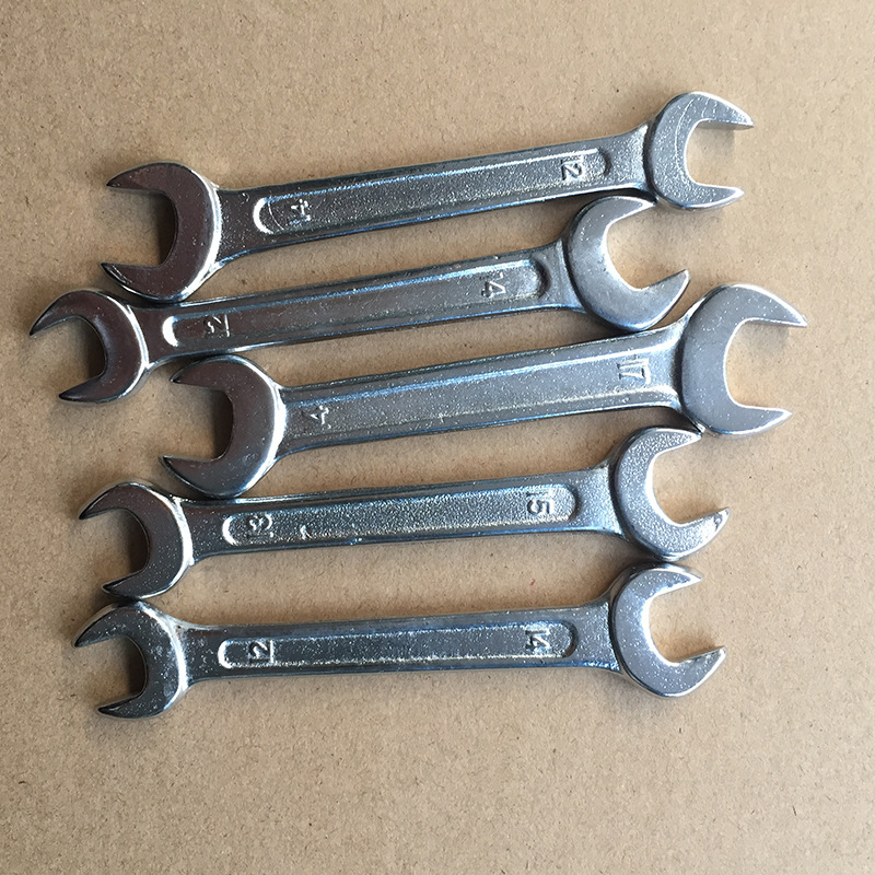 批发镀铬高强度扳手 配套便宜开口扳手 双开口扳手 自行车工具