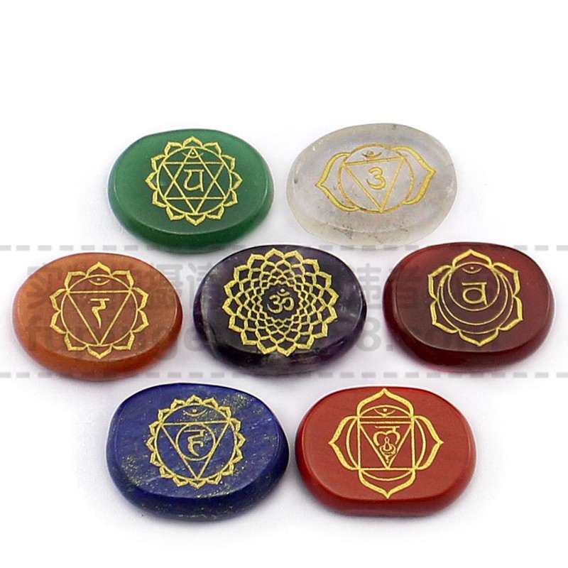 跨境电商货源天然水晶玛瑙印度七脉轮疗愈石欧美外贸出口饰品代发