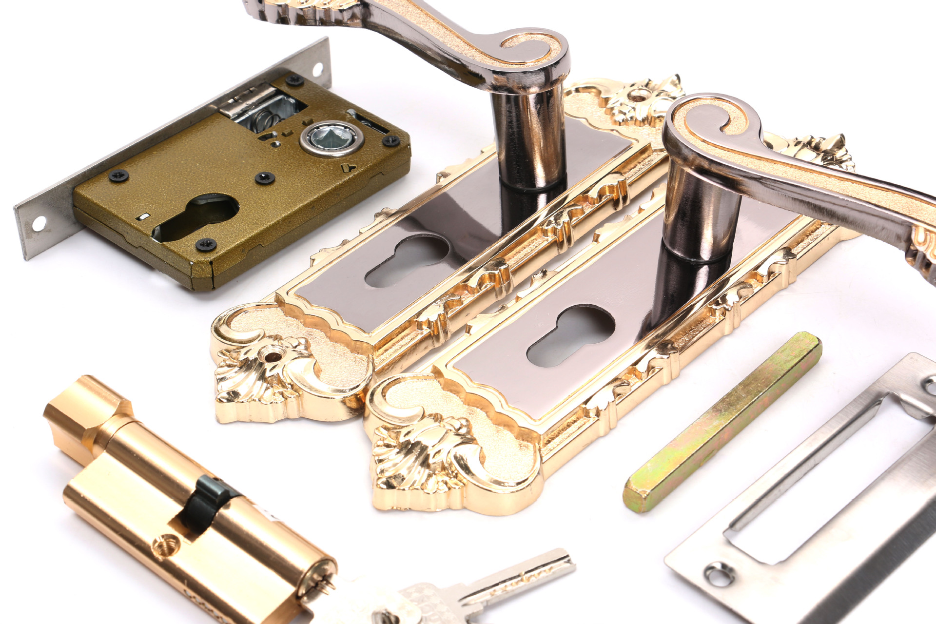 高档锌合金欧式门锁室内门锁钛金青古黄古门锁29-622