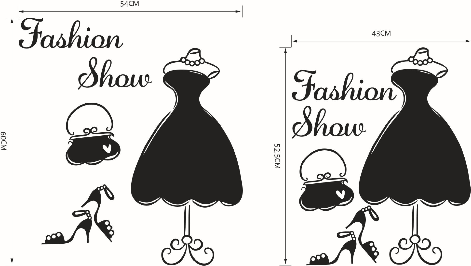 aw9277 英文fashion show 衣柜贴 橱窗贴 个性装饰墙贴定做批发