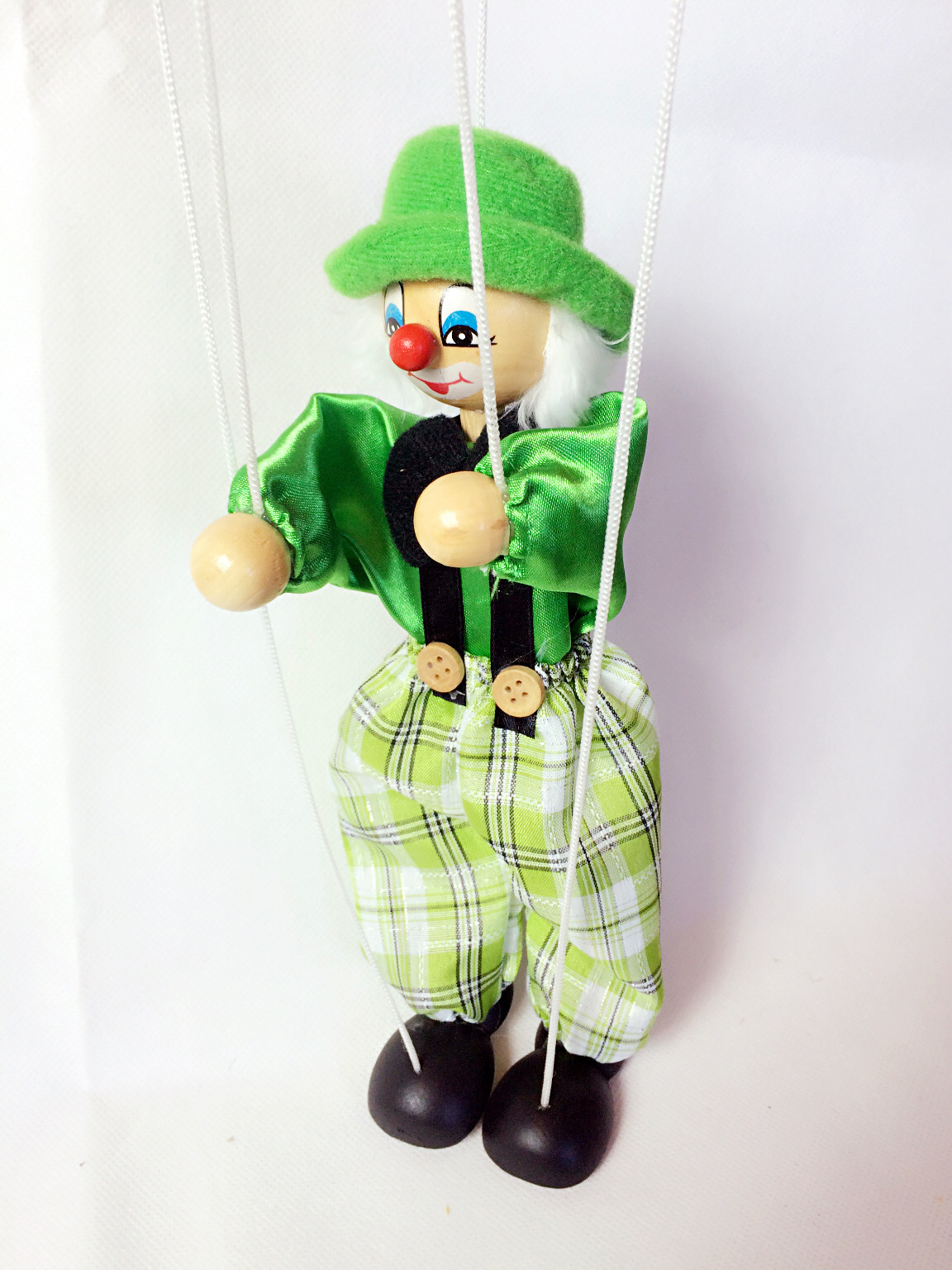 提线拉线皮影人木偶 小丑表演 木制工艺品小玩意