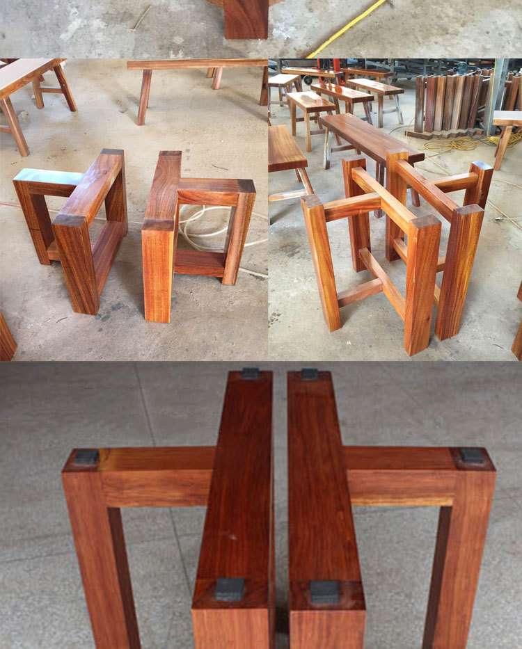 福建进口奥坎实木家具 实木大班桌支架 桌脚架圆桌 厂家批发直销